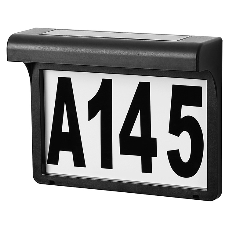 Solar Address Numbers Plastic Wall Plaque Light